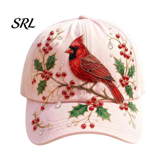 Artistic Printed Baseball Cap for Women, Embroidery Flower Bird Pattern Hat, Love Art Design Hat Adjustable Fit Gardening Sun Spring Summer Outdoors