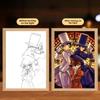 22cm/8.66in Detective Conan Cartoon Light Painting Anime Peripherals Night Lamp Bedroom Table Top Decorative Collectible Crafts