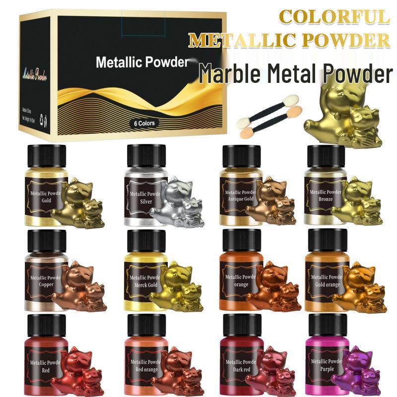 Marble Metal & Pearl Powder for DIY Coasters: Iridescent Coloring Molds