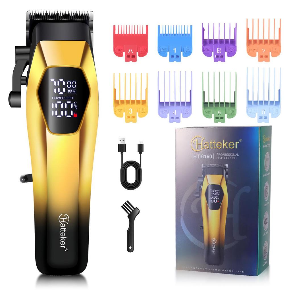 Hatteker Electric Hair Clipper Professional Barber-Grade with Digital Display Gradient Shaving Trimmer for Precision