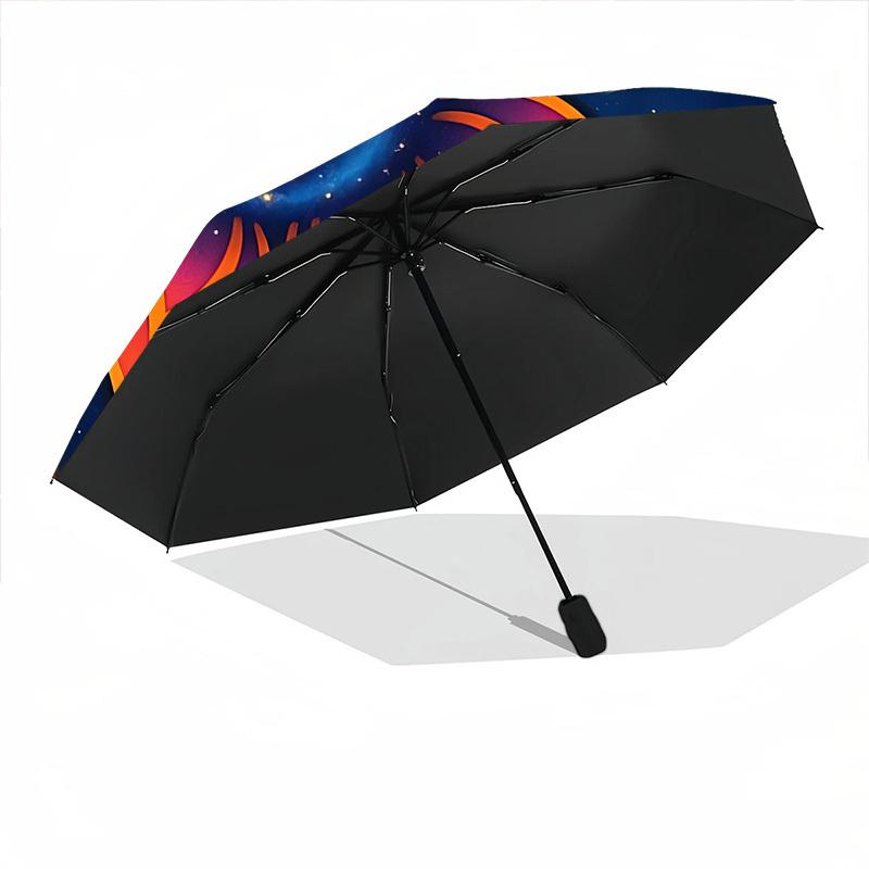 1pc Cosmic Lotus Mandala Automatic Umbrella - Automatic Opening And Closing, Sturdy Iron Frame, Portable Folding Design Yy251018160