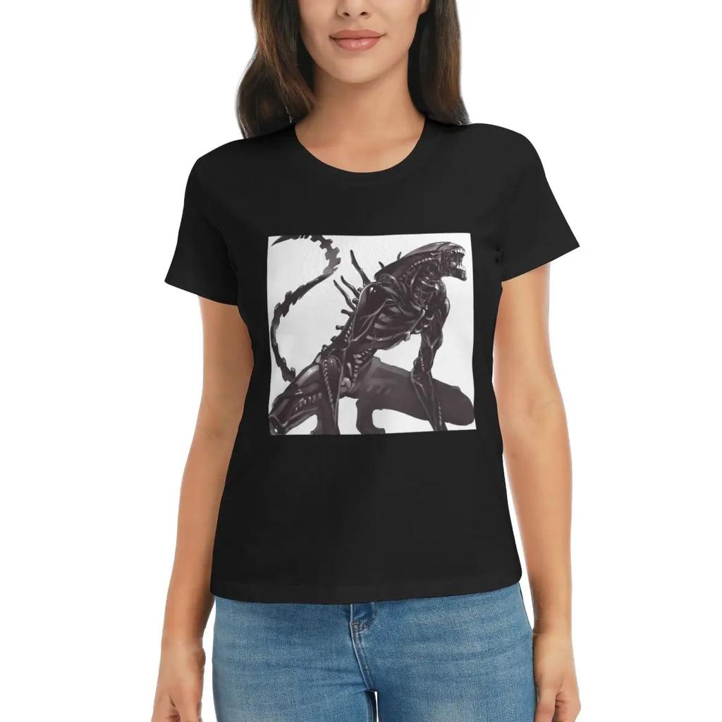 Women TShirt Xenomorph Alien Summer Short Sleeve Tees Crew Neck Cotton T Shirts Clothes Tops Streetwear