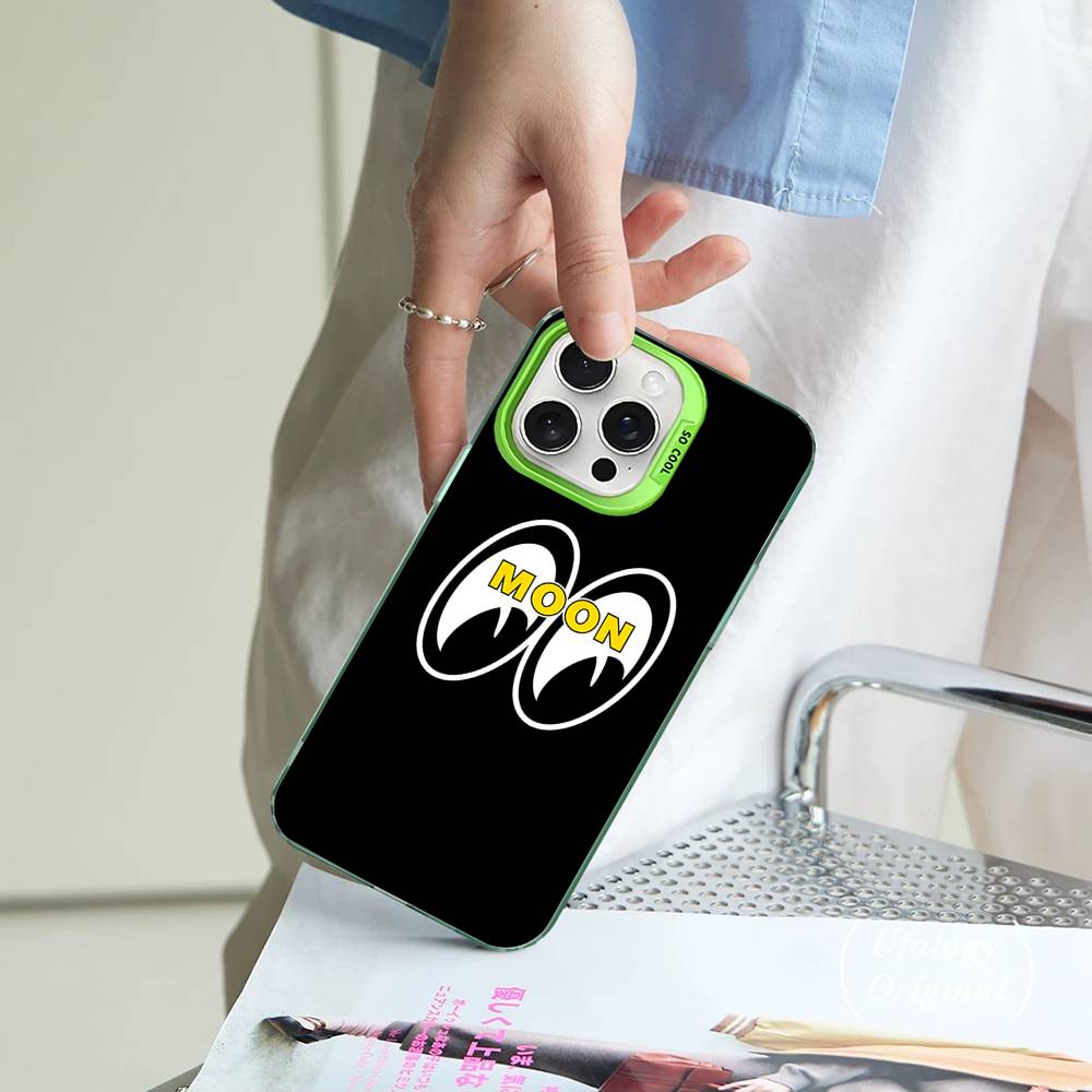 M-Moon-eyes Luxury Colorful Phone Case For IPhone 17 16 15 14 13 12 11 Pro Max Plus Matte Cover