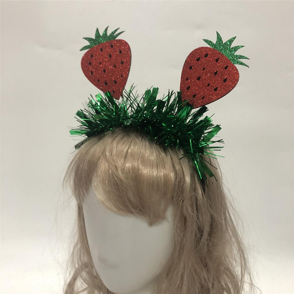 Hawaiian Tropical Fruit Theme Headpiece Vacation Hairhoop with Glittering Powder for Party Enthusiasts and Summer Lover