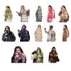 Winter Scarf Cashmere Feel Plush Scarf with Tassel Decoration Thickened Warm Plaid Pattern Winter Long Scarf