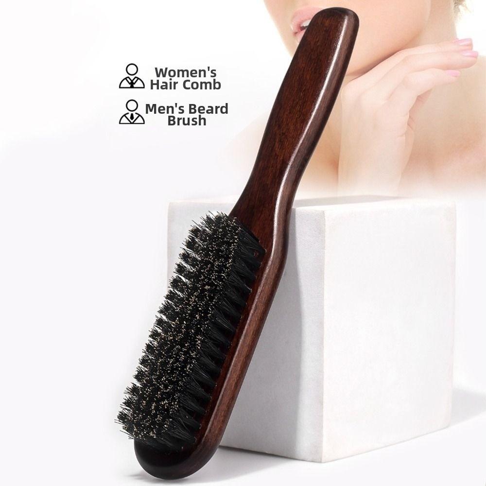 New Brown Boar Bristle Hair Brush Fragrance-free Professional Barber Styling Tool Bristle Brush for Thick Fine Hair