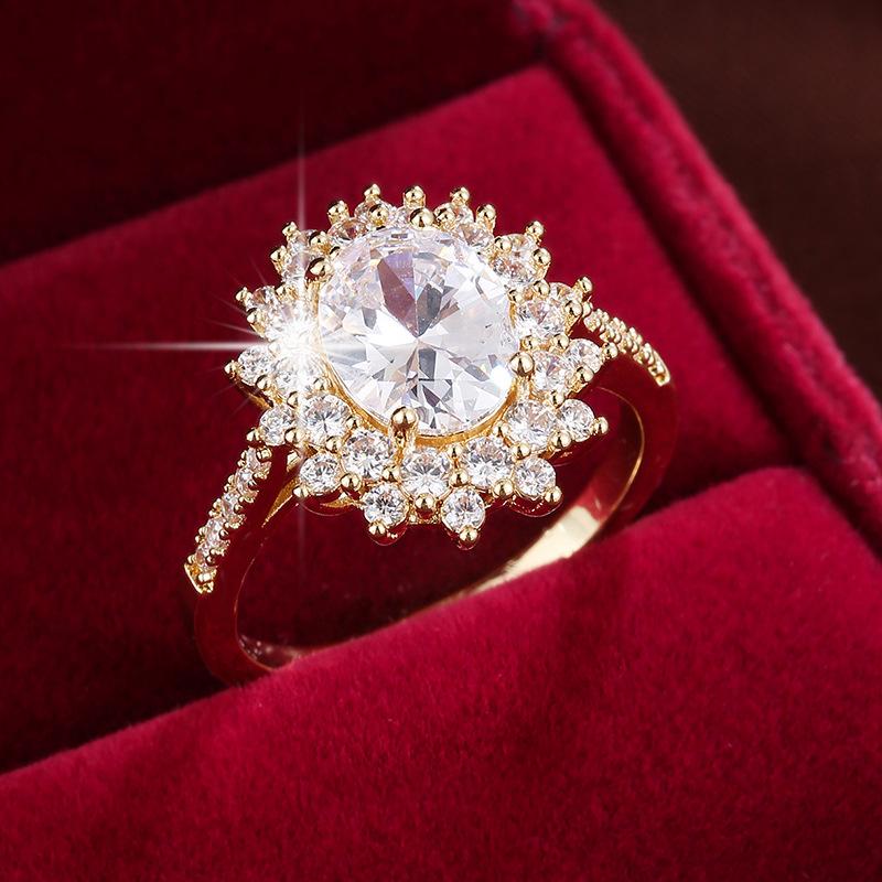 Elegant Blue Diamond Ring - Exquisite Inlay, Simple Design, High-End Luxury