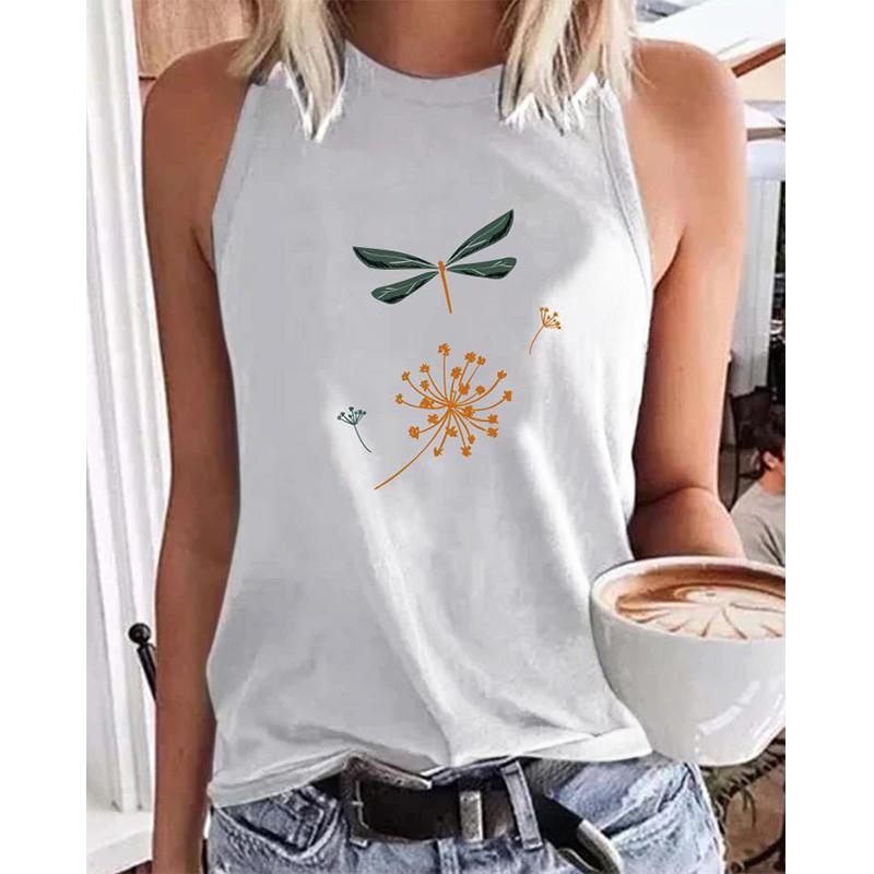 3D printed vest women's retro streetwear Y2k oversized vest off shoulder sleeveless new women's vest