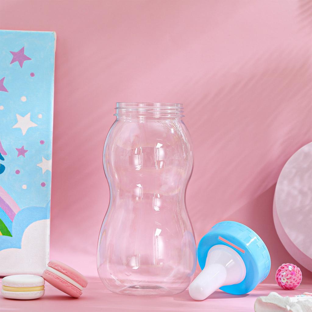 Baby Bottle Saving Pot Pink PVC Piggy Bank Desktop Ornament Money Box for Kids Birthday Gift Saving Pot Piggy Bank