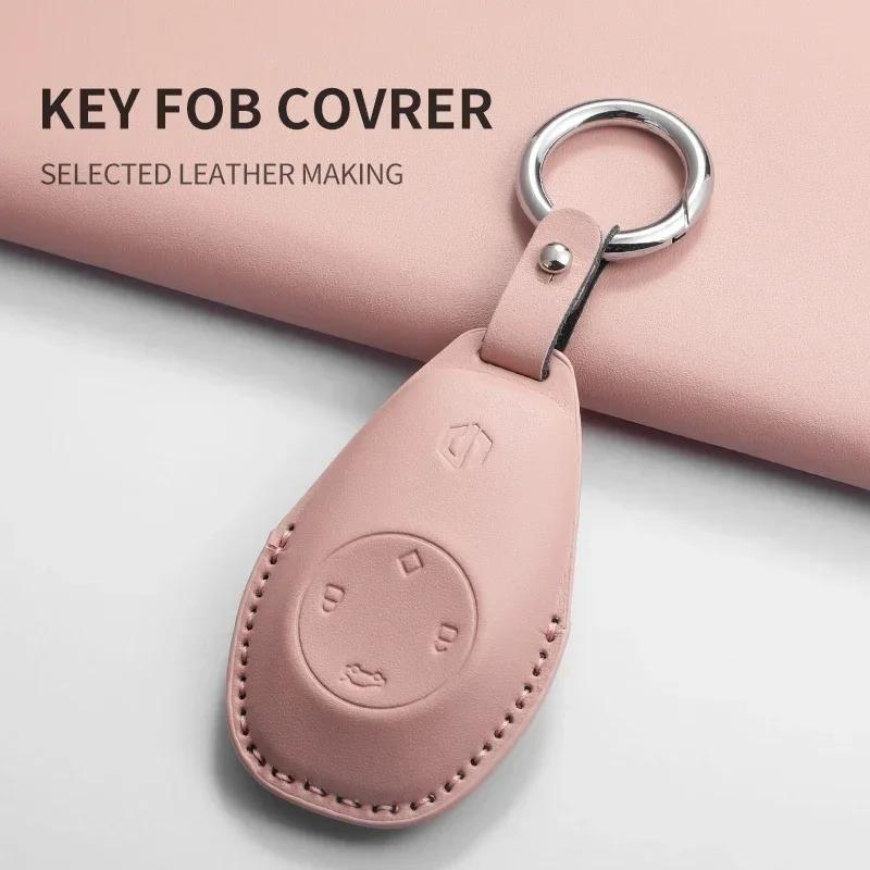 Car Key Case Cover Shell Fob for Leapmotor T03 S01 C11 for 2023-2025 Leapmotor C01 T03 S01 C11 Leap Motor PU Leather Keyring