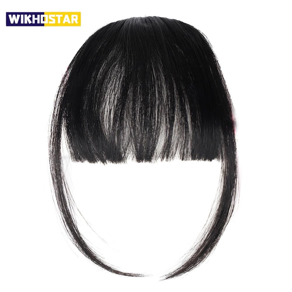 Synthetic Air Bangs Clip In Hair Extension 3D Air Style Hairpieces Neat Front False Fringe Thin Fake Hair Bangs For Women Girls