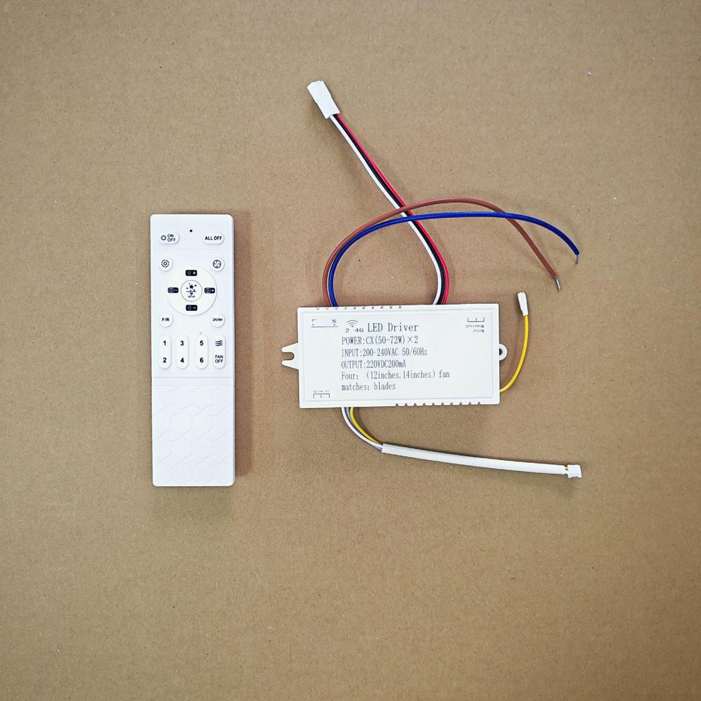 Remote-Controlled 6-Speed DC Variable Frequency Fan Light with Adjustable Head and 110V Lighting Fixture Accessories