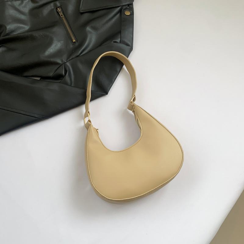 Handbag Women's 2025 Summer New Popular Underarm Shoulder Simple Texture Solid Color Foreign Gas Crescent Bag Small Women's Bag