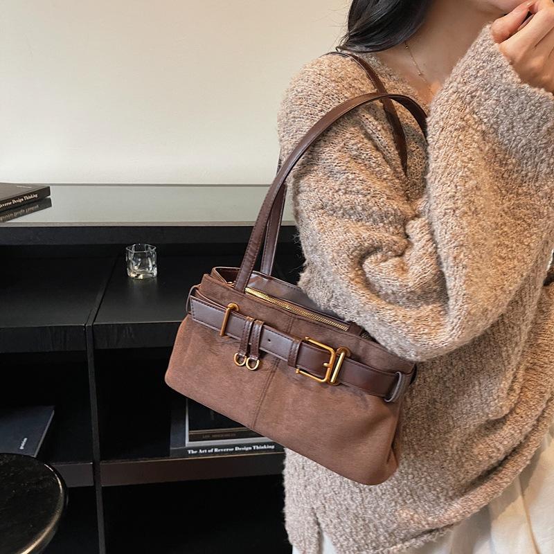 Frosted Retro Bag Women's Large Capacity 2025 New Autumn and Winter Casual Shoulder Underarm Bag Commuter Leopard Print Tote Bag