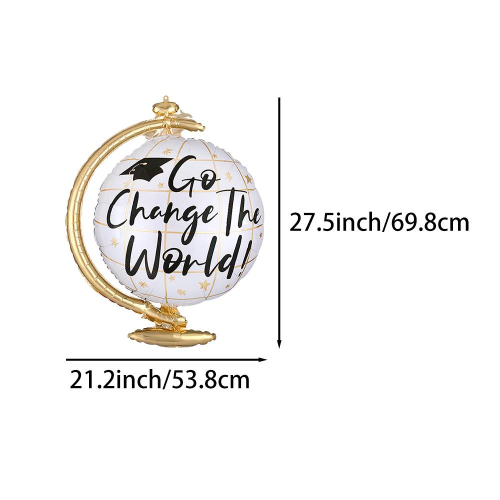 3 Graduation Globes, Aluminum Foil Balloons, Suitable for Graduation Parties, Graduation Season, Back-To-School Season, and Event Atmosphere Dec