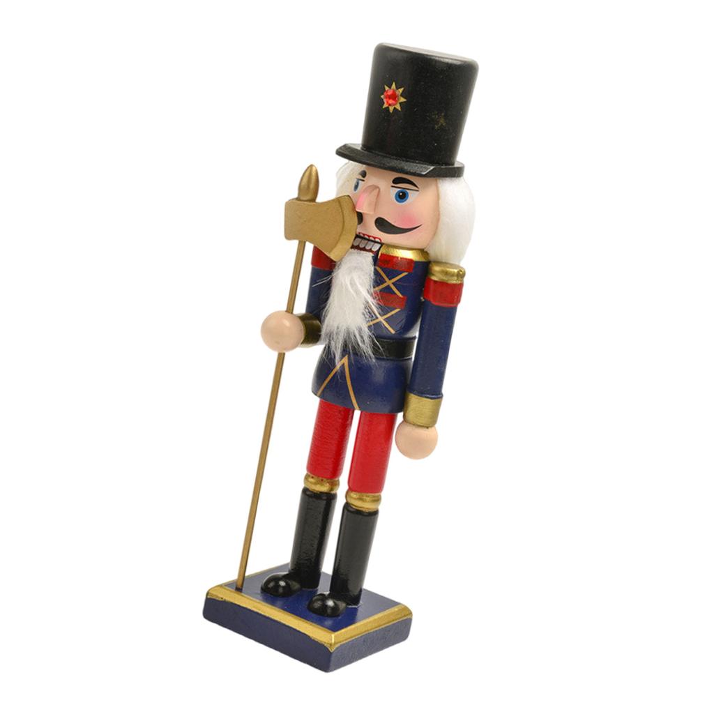 Elegant 25cm Wood Nutcrackers Statue Artistic Tabletop Decoration for Nut Cracking and Display Stylish Desktop Ornament