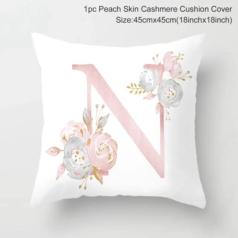45X45Cm Pink Letter Cushion Pillowcase Decorative Sofa 40X40Cm Pillow Cases Autumn Decoration