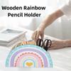 Wooden Rainbow Pencil Holder 5 Slots Decorative Pen Holder  Graduation Season
