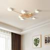 Wooden Led Ceiling Light Surface Mounted Ceiling Lamp AIBIOU Style Designer Metal Lustre for Living Room Kitchen Lights Fixtures