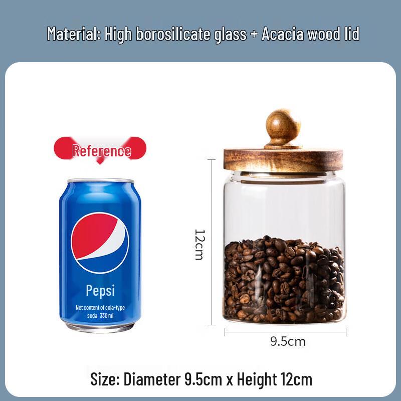 ME Glass Storage Jar with Wooden Lid 9.5*12cm