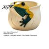 Sturdy One Piece Resin Pot for Greenery 3D Frog Planter, Cute Animal Plant with Leaf Vein Pastoral Style Container Tabletop Textures, Decorative