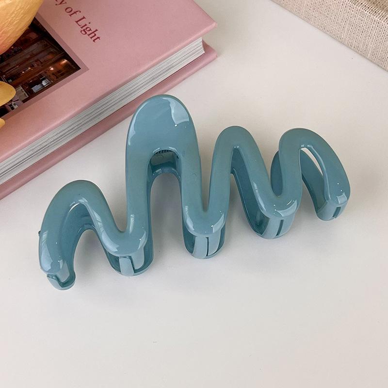 

UXSL Fashion New Wavy Lines Large Colorful Hair Claws for Woman Elegant Hairpin Ponytail Clip Acrylic Barrettes Hair Accessories