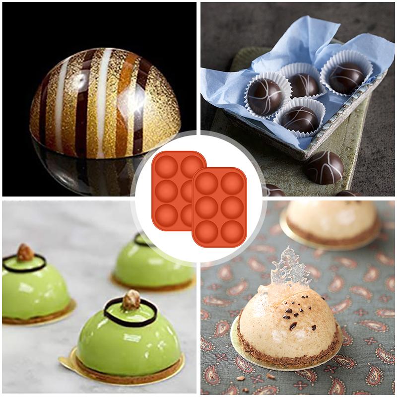 2pcs Half Sphere Silicone Molds for Chocolate Bombs Pastry 6 Holes Cake Mould For Baking Kitchen Pastry Tools
