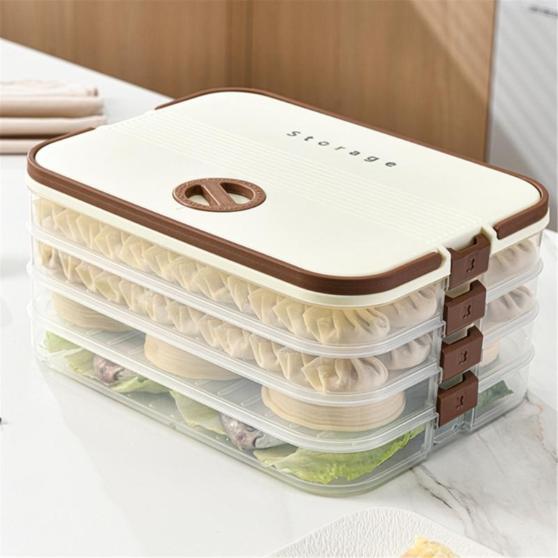 Clear Dumpling Storage Container With Manual Date Timer Stackable Designs Accessory for Efficient Freezer Organization