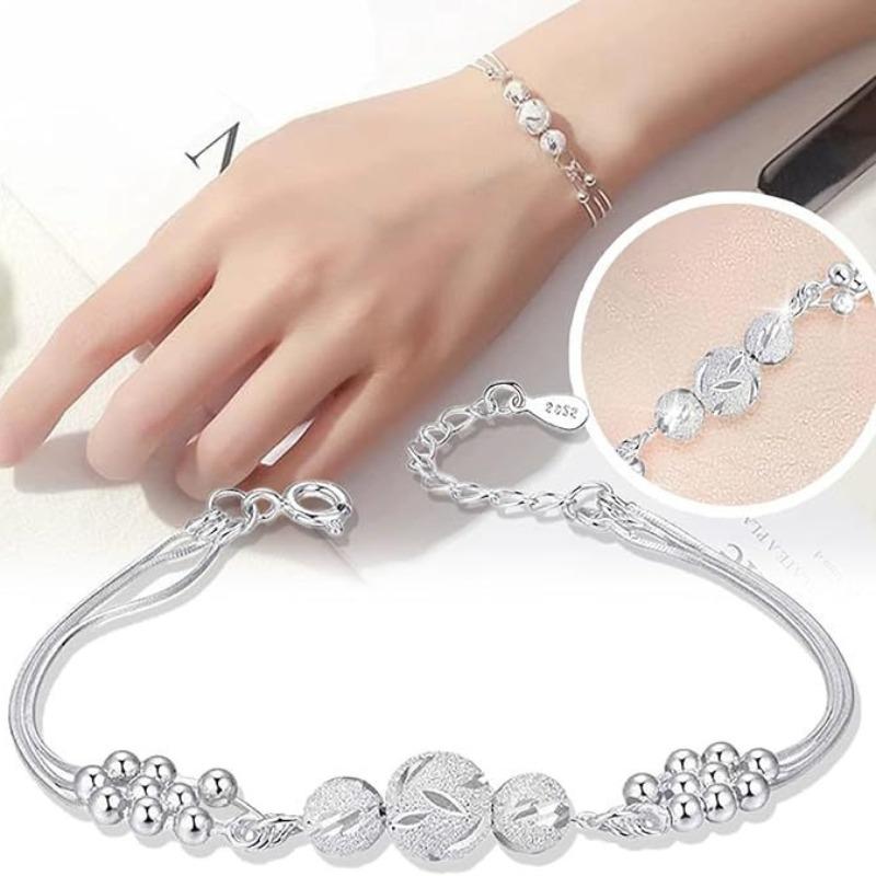 

Luxury 925 Sterling Copper Lucky Beads Bracelets for Women Fashion Korean Design Multilayer Adjustable Ball Bracelets Zircon