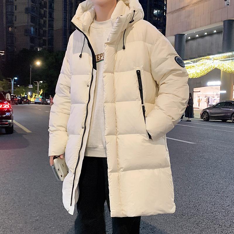 

Пуховик для мужчин и женщин, зимний миди, модный и универсальный, новая утолщенная теплая куртка с капюшоном и ветрозащитой для мужчин 3XL