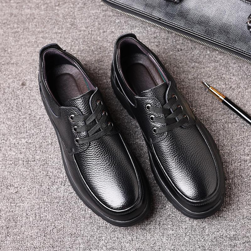 Men's shoes autumn soft-soled leather shoes men's cowhide casual shoes men's low-top dad shoes middle-aged and elderly leather shoes 2025