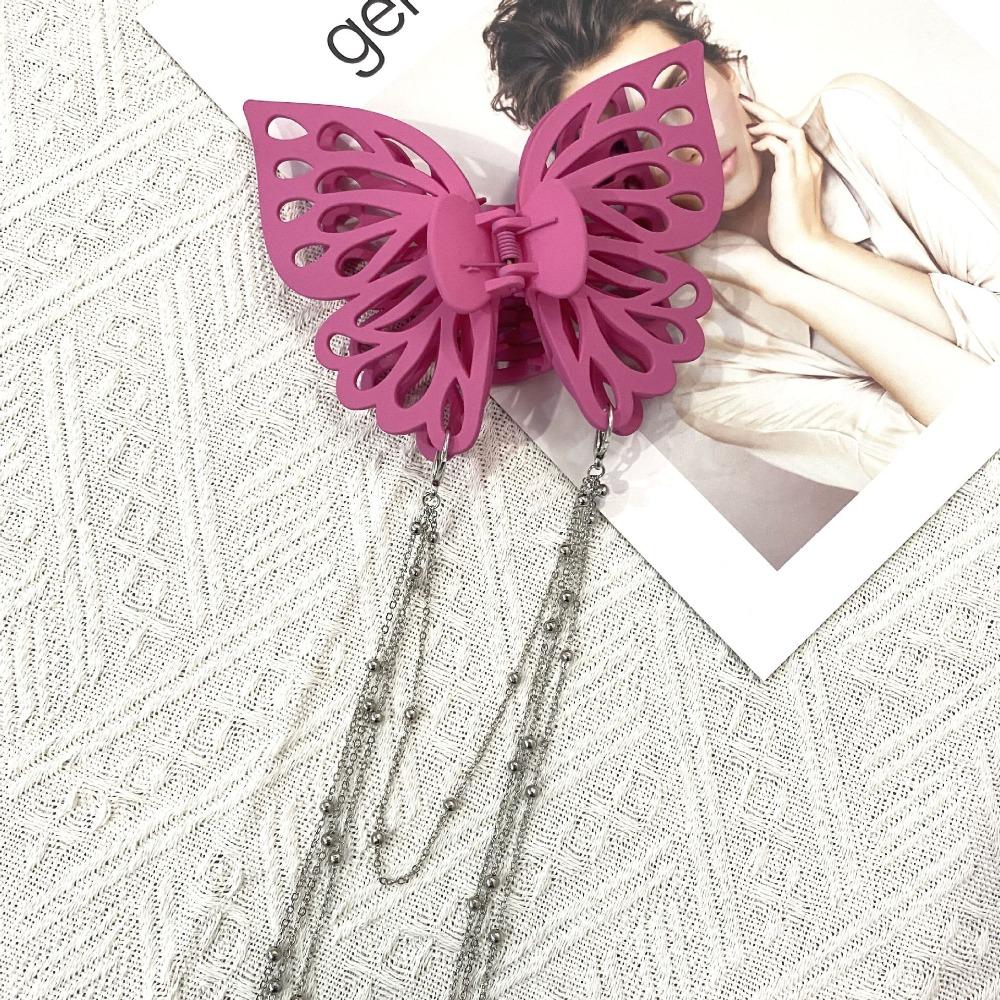 Headwear Butterfly Tassel Hair Claw Large Size Hair Clip Hair Accessories Ponytail Claw Clip  Women