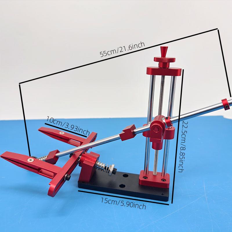 Red Aluminium Alloy Fixed Knife Sharpener Professional Woodwork Grinding System Rotation Adjustment Angle Sharpening Stone