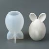 Silicone Molds Easter Bunny Egg Casting Mold Set for Plaster Soy Wax Resin Flexible Easy Release Craft