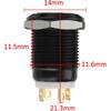 ESUPPORT Black Case 12mm Red LED Light 2A Momentary Push Button Switch Stainless Waterproof Car Boat
