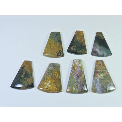 202Cts. Natural Ocean Jasper Fancy Cabochon Loose Gemstone 7Pcs Lot 31-36 MM C-1412