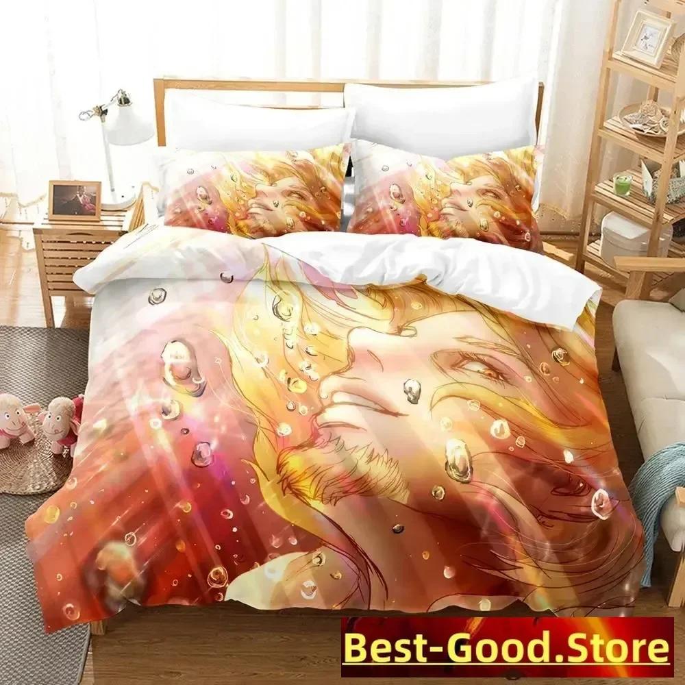 Vinland Saga Bettwäsche-Set, Bettbezug, Laken, bedrucktes Bettwäsche-Set, Kissenbezug, Bettdecke, Doppelbett, Queensize, Kingsize, Schlafzimmer