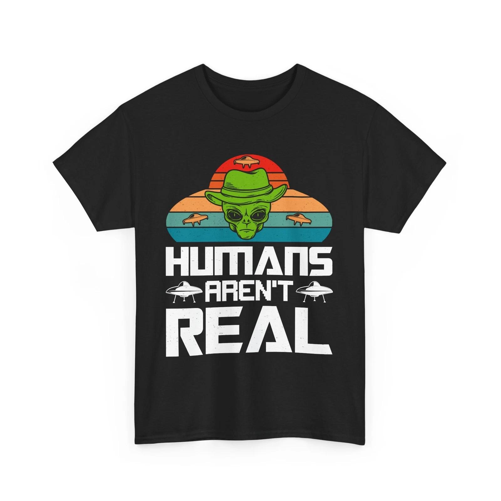 UFO Tee | Alien T-Shirt | Trendy Sci-Fi Spacewear | Humans aren t real Shirt L