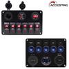 Universal Car Switch Panel 12V Voltmeter Dual USB Accessories For Marine Boat Caravan RV Electric Digital Display Switches
