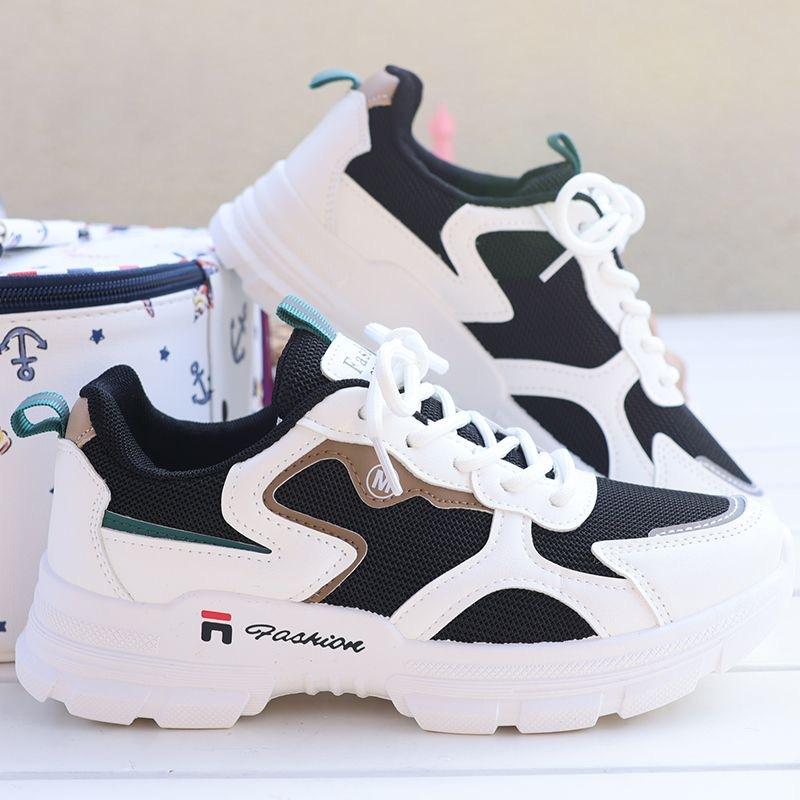 Dad Shoes Girl 2025 Spring and Autumn New Mesh Breathable Student Versatile Platform Casual Shoes Sports Thin Soft Sole