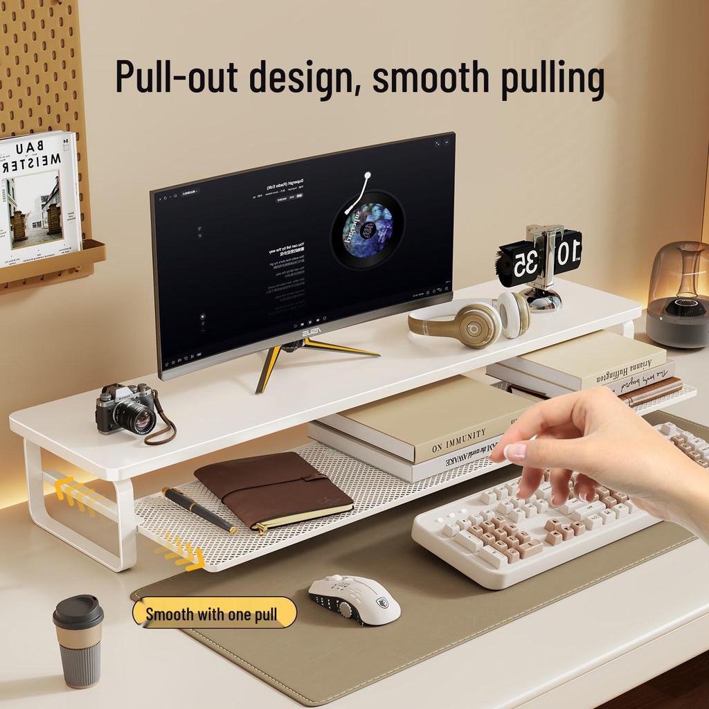 Gaming Desk with Keyboard Tray and Monitor Stand