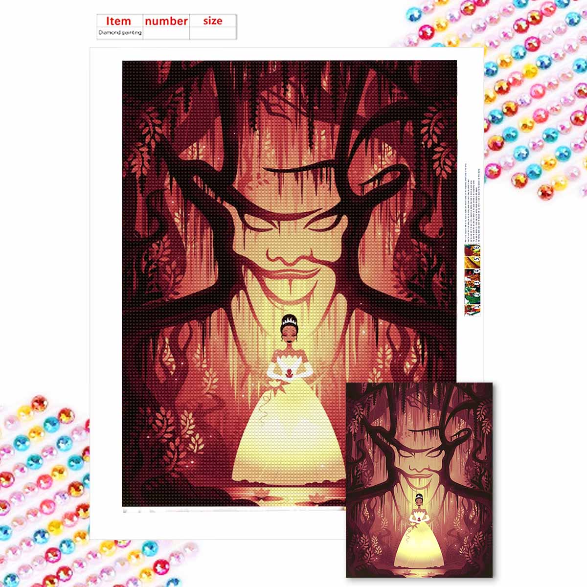 

Full Round Diamond Painting The Manipulated Princess Art Rhinestone Picture Mosaic DIY 5D Cross Stitch Embroidery Home Decoration Round 20x30cm