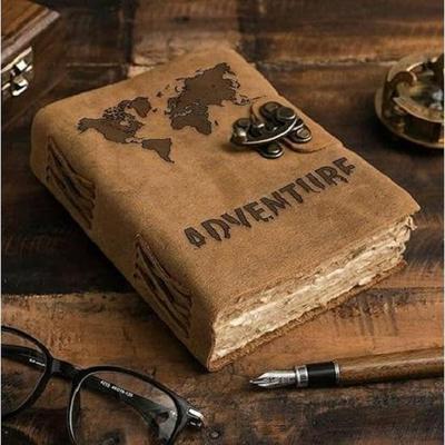 Leather Journal Diary with Buckle Lock Vintage Old Pages Diary for Office Personal Use