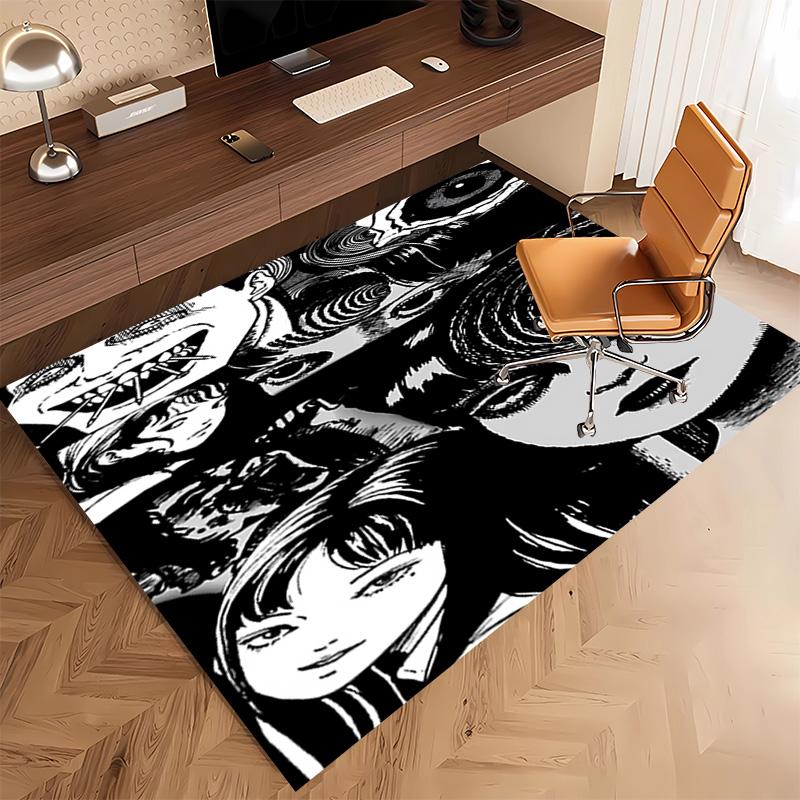 1pc Thriller Manga Junji Ito Tomie Print Area Rug - Soft, Washable Non-Slip Indoor Mat, Living Room, Home Office Decorative Rug,Office Decorative
