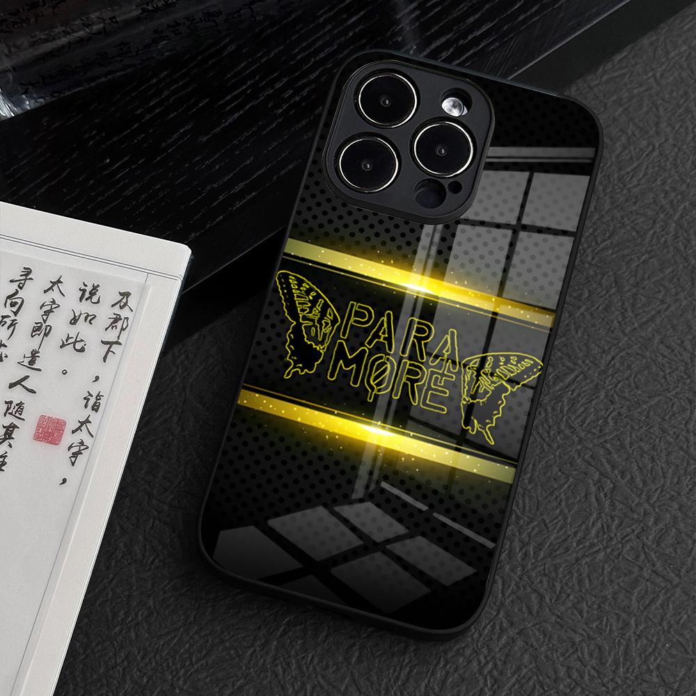 Paramore Band Whitepaper Phone Case For IPhone 17 Pro Max 15 16 Pro 14 Plus 12 11 13 14 Magsafe Wireless Charge Glass Cover