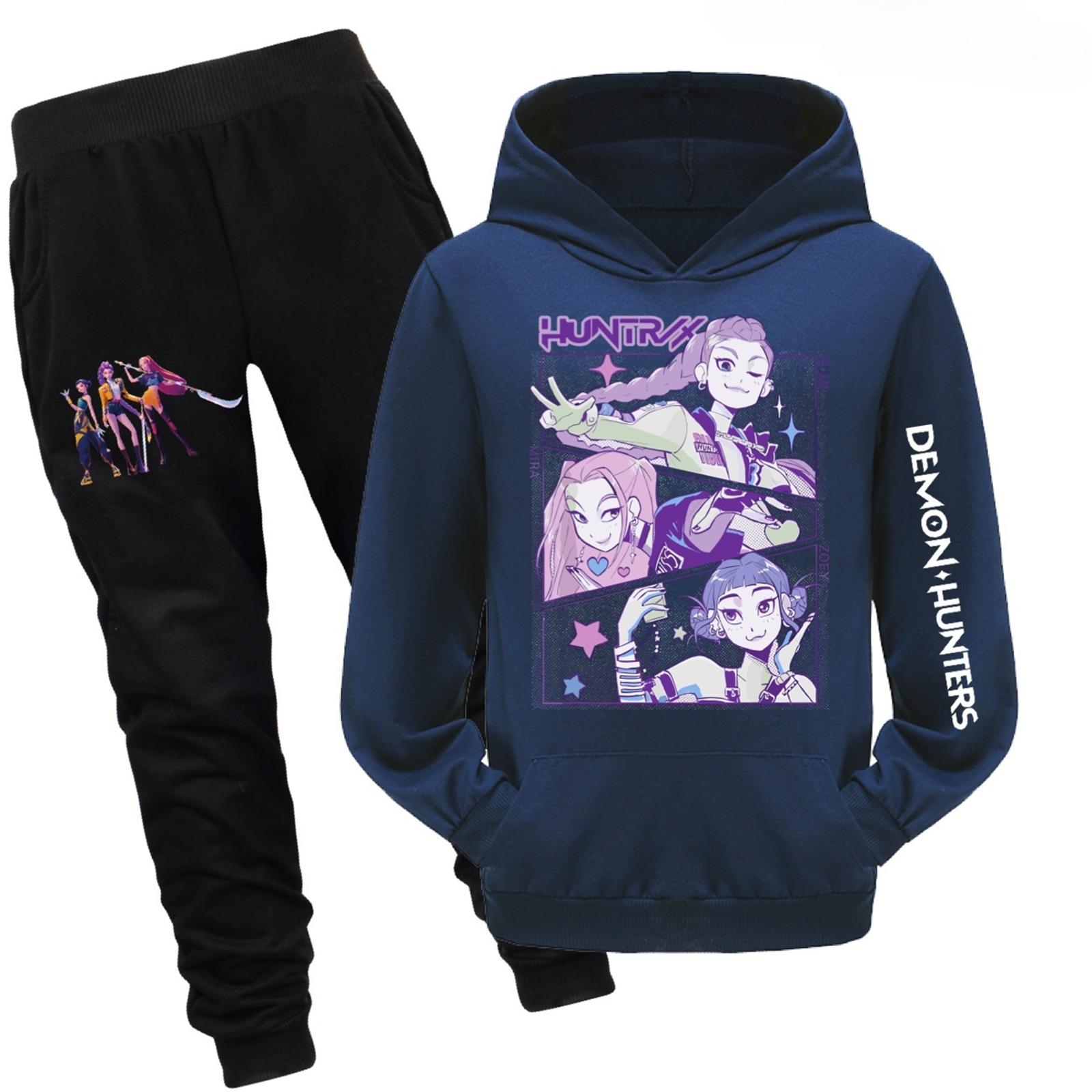 

Детский худи и брюки, двухпредметный спортивный костюм, комплект свитшота с длинным рукавом и принтом 100