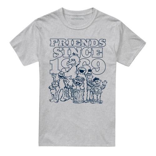 Sesame Street Unisex Adult Friends Since 1969 Heather T-Shirt