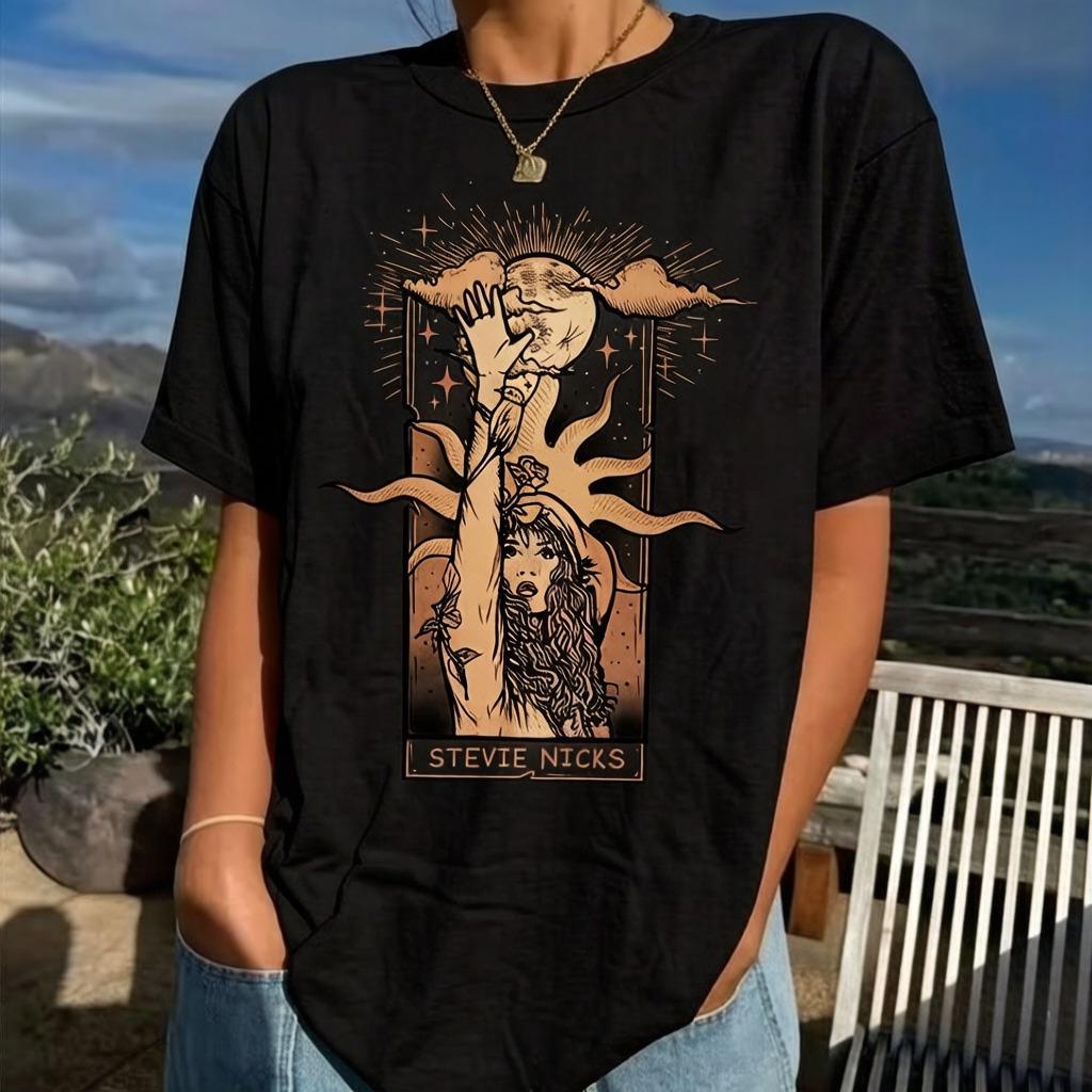 

Stevie Nicks Tour Concert PerforUnisexce ShortSleeved Printed TShirt of HighQuality Fashionable and Comfortable Design 4XL