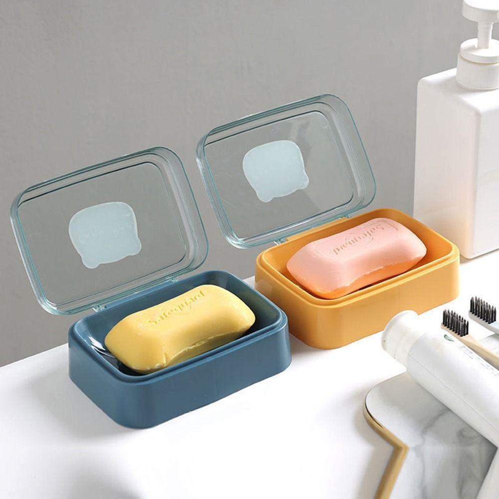 Plastic Clamshell Soap Box Cartoon Soap Container Soap Dish Soap Dish with Lid  for Home
