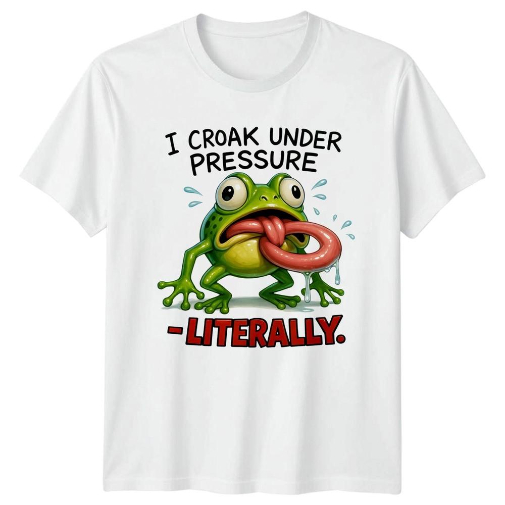 I Croak Under Pressure Literally TShirt Frog Humor Amphibian Animal S